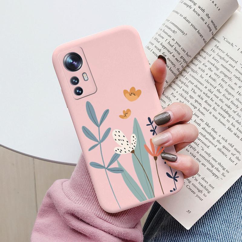 Flower Phone Case For Xiaom 12T Mi12T Pro Funda Cute Heart Cartoon Owl Xiaomi 12 T Xiaomi12T Pro Matte Soft TPU Back Cover Shell