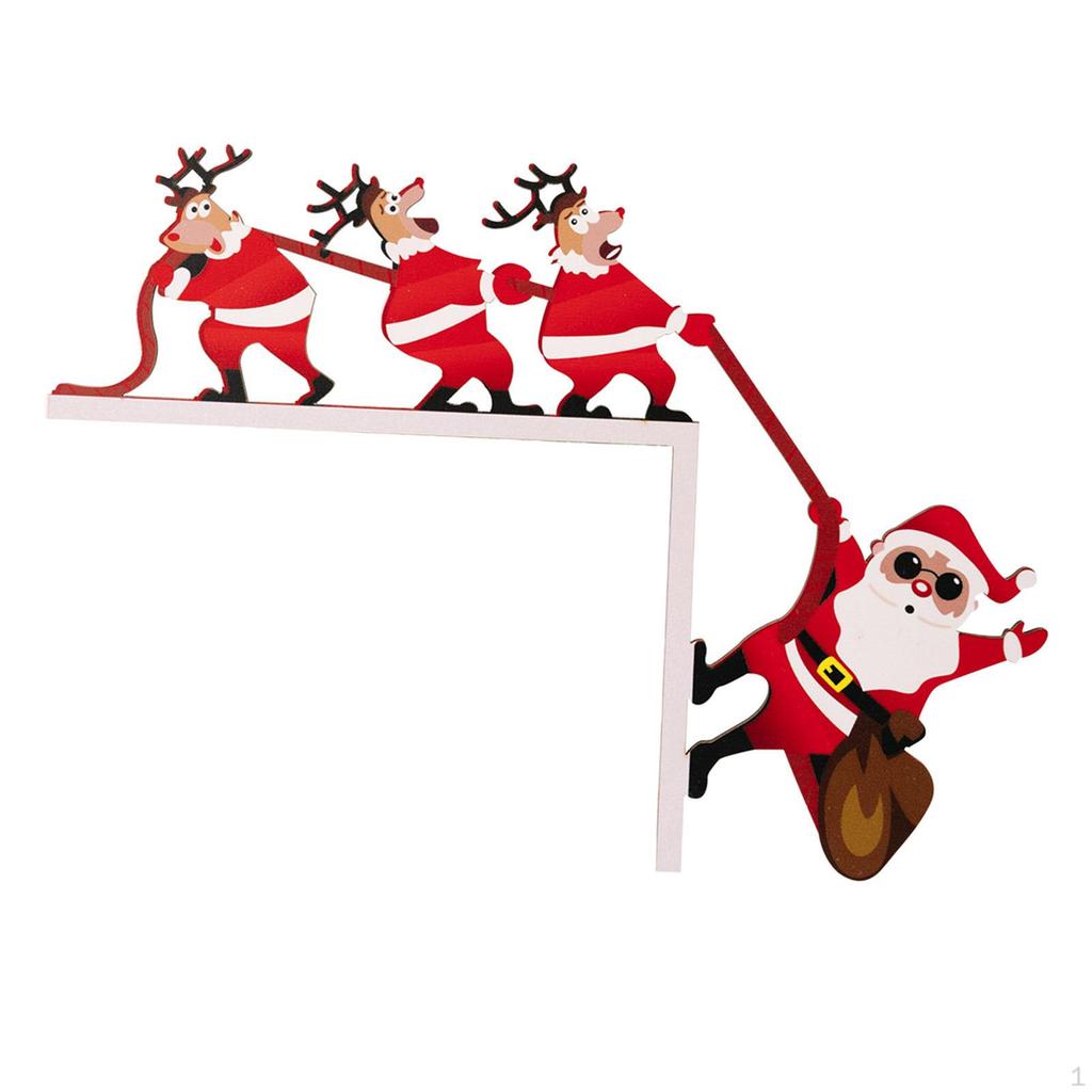 Weihnachts-Türrahmenschild Lustiger Aufsatz Holzornament für Schrank Innen Außen Kaminsims