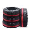 Tire Cover - BEIJIYI - Set of 4 S (13–18") - Oxford 210D - Waterproof - Red/Black