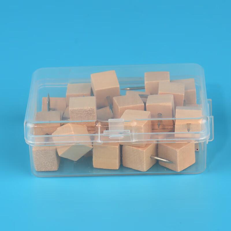 Colored Pushpins Set with Wooden Box