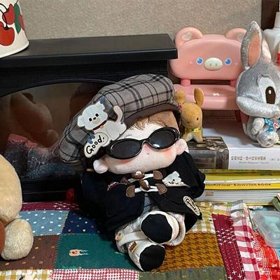 1 szt. Mini pluszowe zwierzątko DIY akcesoria Kocie okulary dla lalek bawełnianych 10 cm Słodkie okulary dla lalek