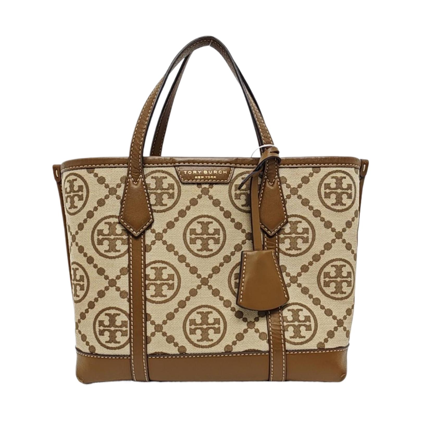 [Pre-Owned] Perry Monogram All Over Print Jacquard Leather Tote Bag - Very Good #GBRWXW ONE SIZE
