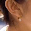 Stainless Steel Mini Zircon Hoop Earrings Minimalist Polished Metal Earclip CZ Ear Cuff 18K Gold Plated Fashion Jewelry 2026 New