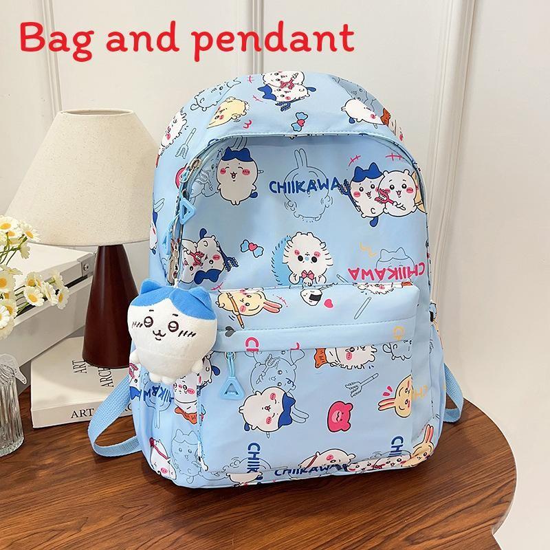 

Cute Chiikawa Hachiware Usagipattern Children Backpack For School Use синій