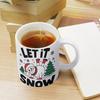 1pc 11oz Blank Ceramic Mug, Double-sided Printed Drink Cup, Solid Ceramic Body, Smooth Interior, Clean White Style for Modern Home Living