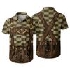 Men's Short Sleeve Button Down Shirt with Vintage Festival Print Relaxed Fit Casual Party Top for Everyday Wear