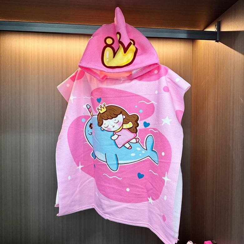 Adorable Cartoon Baby Bath Poncho - Soft, Skin-Friendly, Non-Shedding, Quick-Dry, Absorbent Towel
