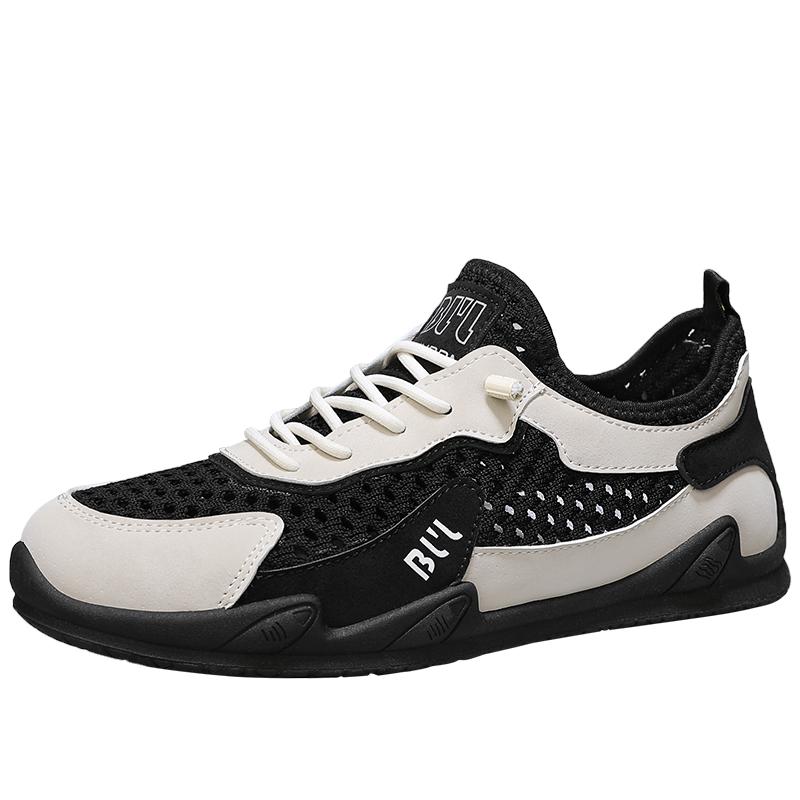 Дышащие мужские сетчатые полые кроссовки для летней повседневной одежды 39 чёрный