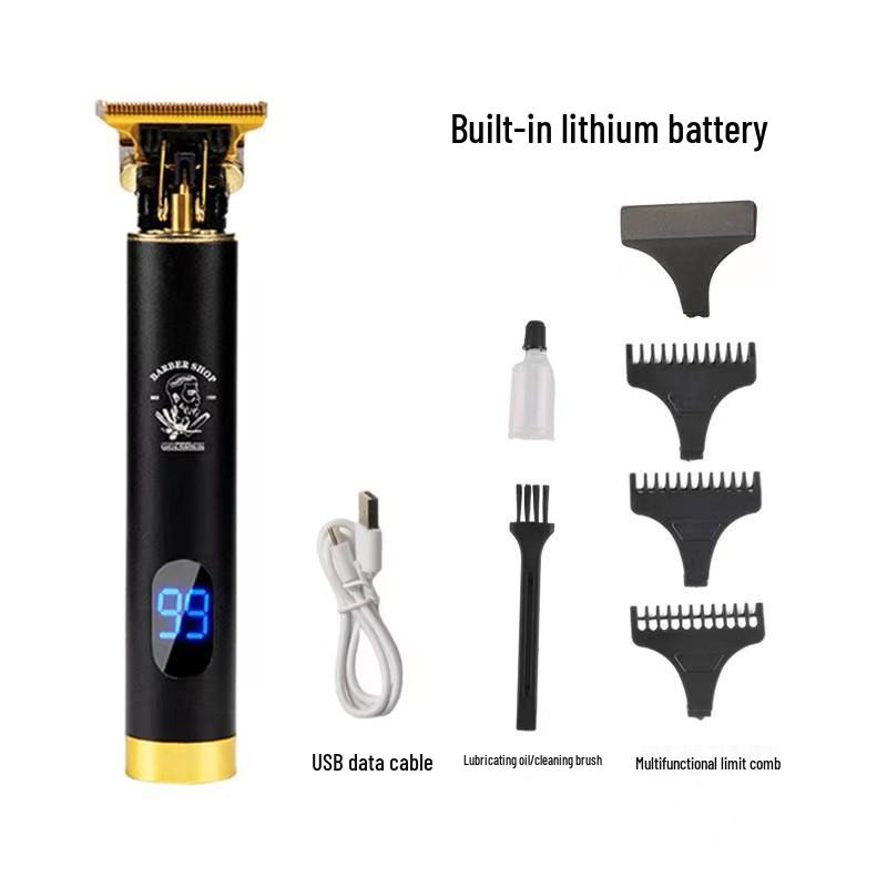 Professional Electric Hair Clipper for Barbers & Home: Precision Carving, Slicked Back Styles, Bald Head Trim.