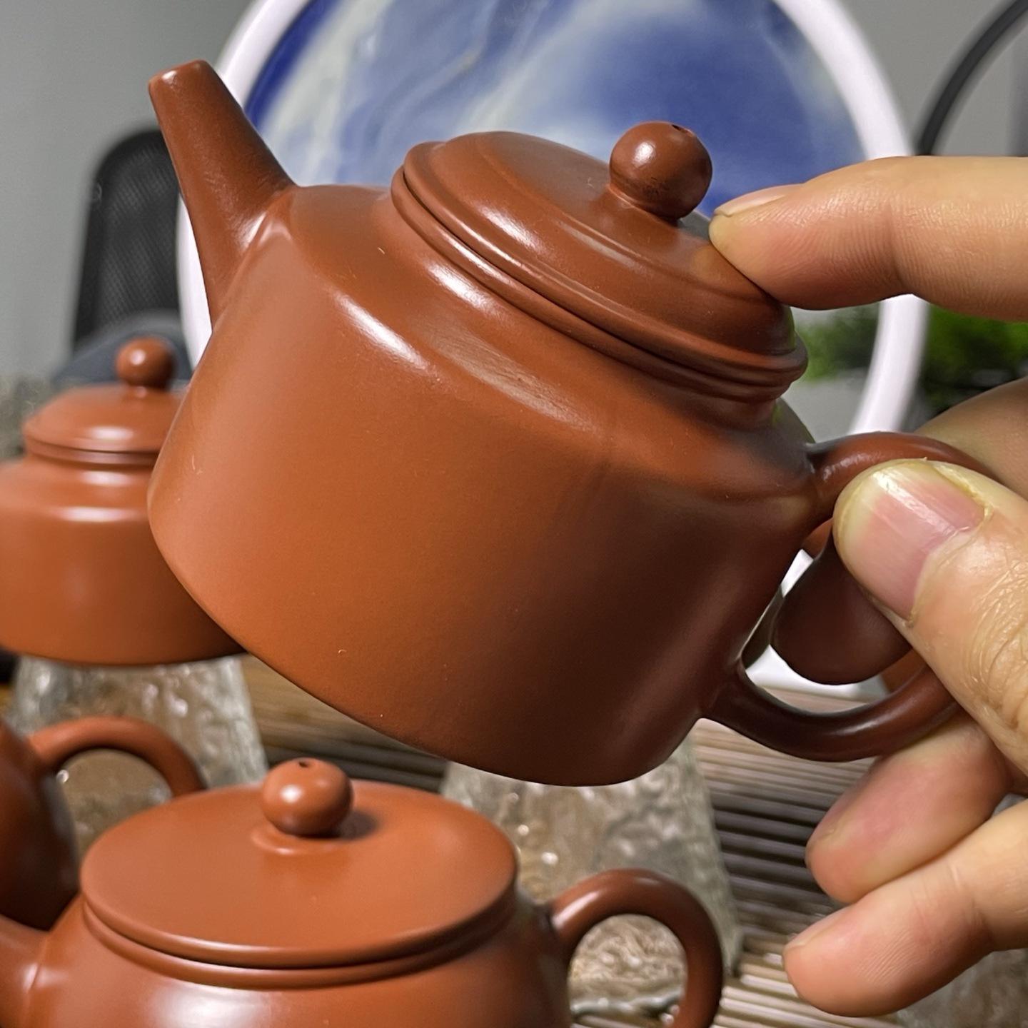 Yixing Teapot by Renowned Artist: Handmade Da Hong Pao Zisha Dezhong Pot Kung Fu Tea Set