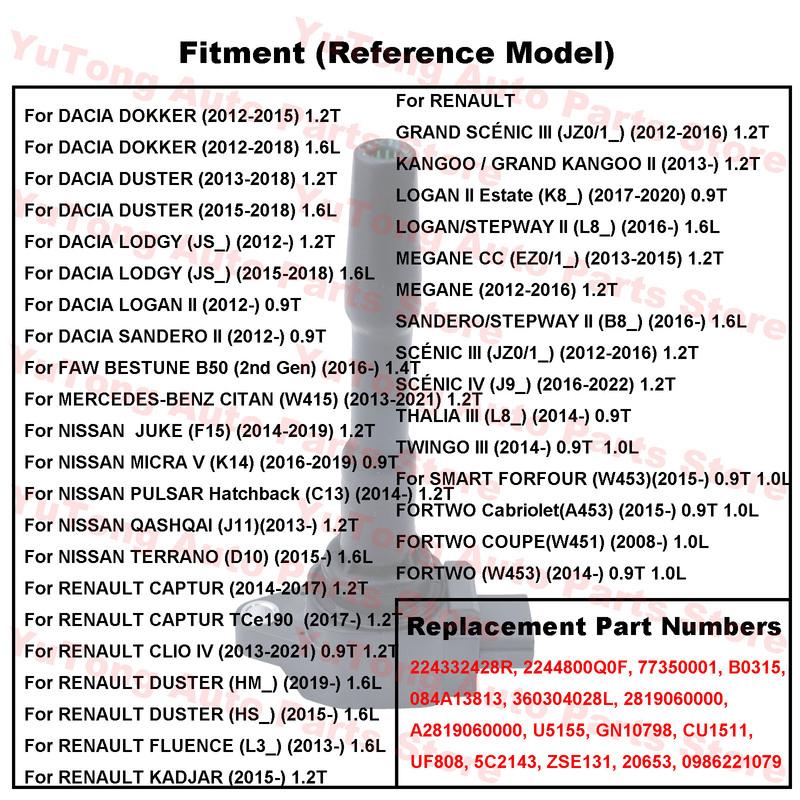 Ignition Coils For NISSAN QASHQAI J11 1.2T JUKE PULSAR RENAULT DUSTER CLIO CAPTUR MEGANE KADJAR DACIA LODGY DOKKER FAW B50 UF808