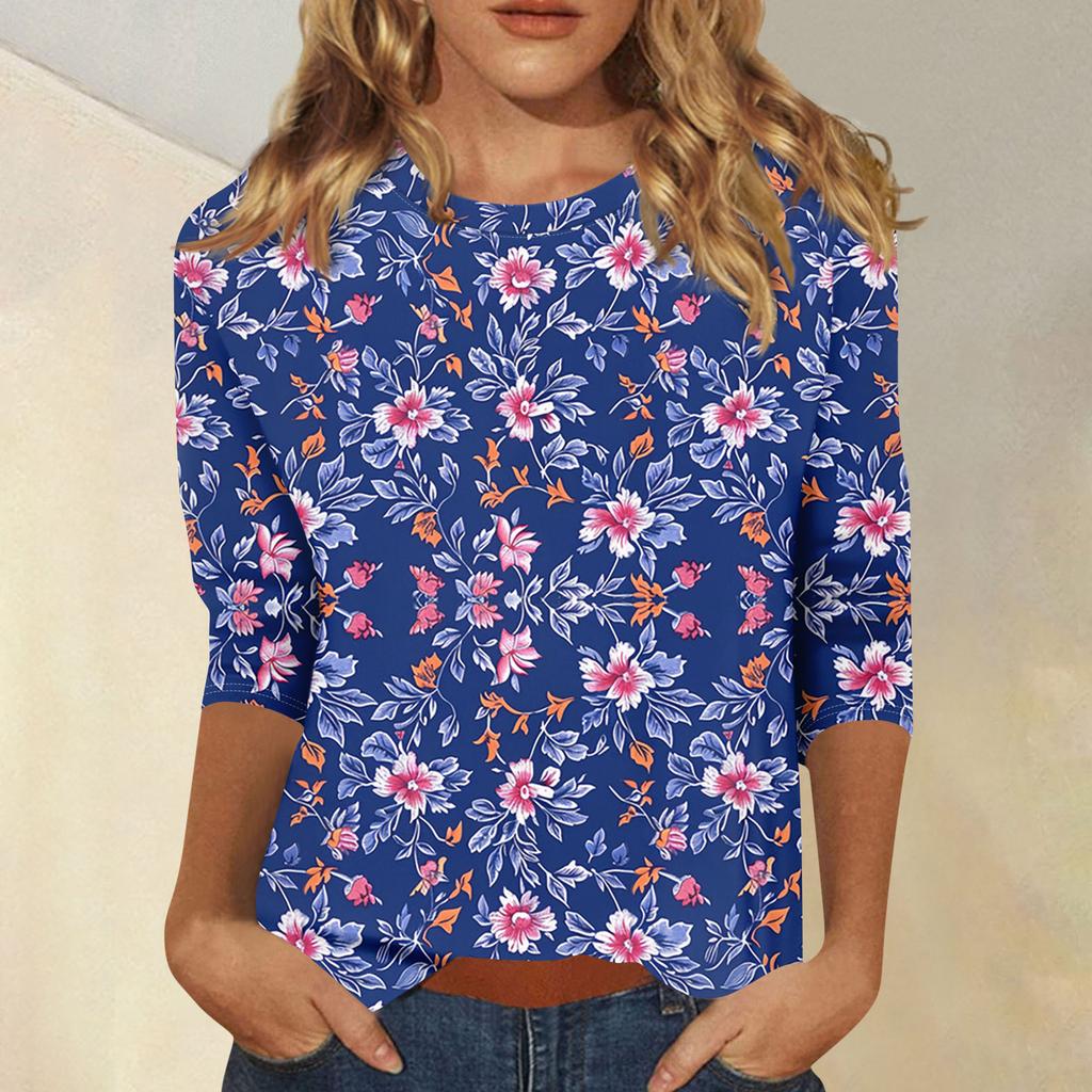 Women's 3/4 Sleeve Shirts Graphic Tees Shirts Casual Basic Tops Pullovers