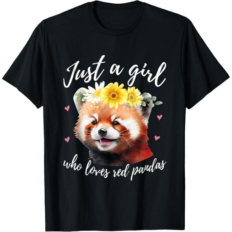 

Just A Girl Who Loves Red Pandas - Funny Red Panda Lover T-Shirt XXXXXL чорний