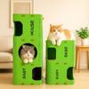 All-in-one Cat House 2 Floors/3 Floors Cat Bed Cat Castle House For Cats Playing Sleeping