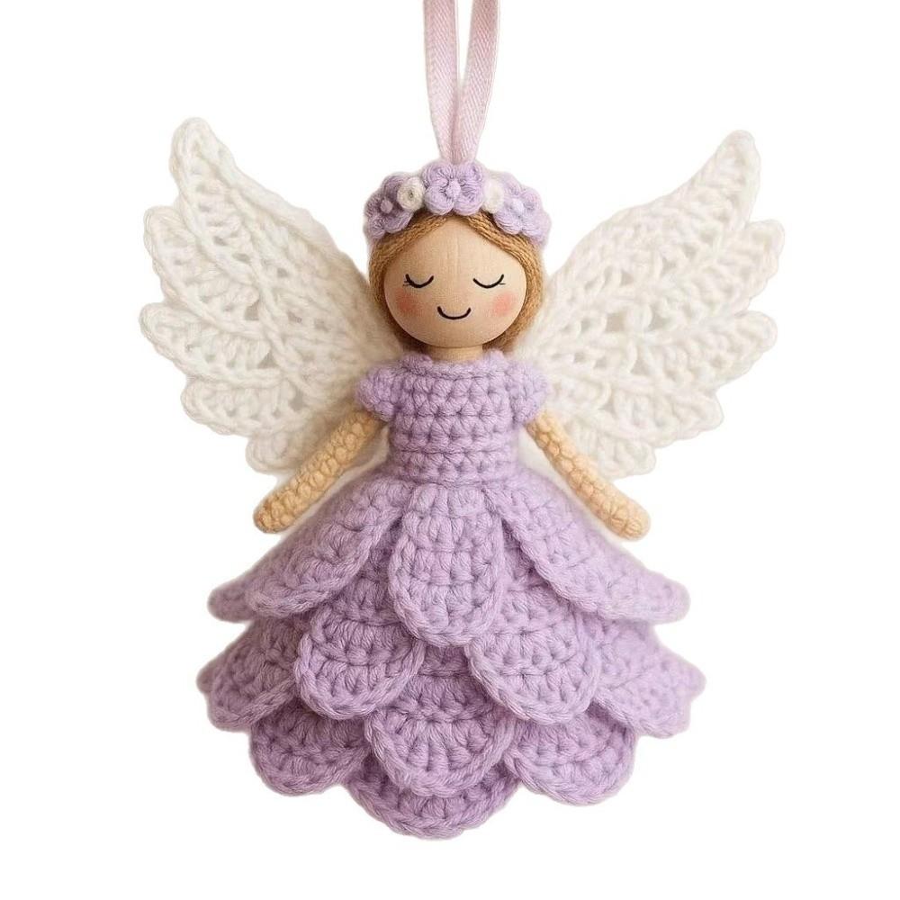 Cute Crochet Angel Ornament Kit Handmade Knitted Angel Pendant DIY Crochet Kit  Holiday Decor