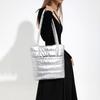 Trendy Street Style Cotton Tote Bag For Women Large Capacity Zippered Handbag