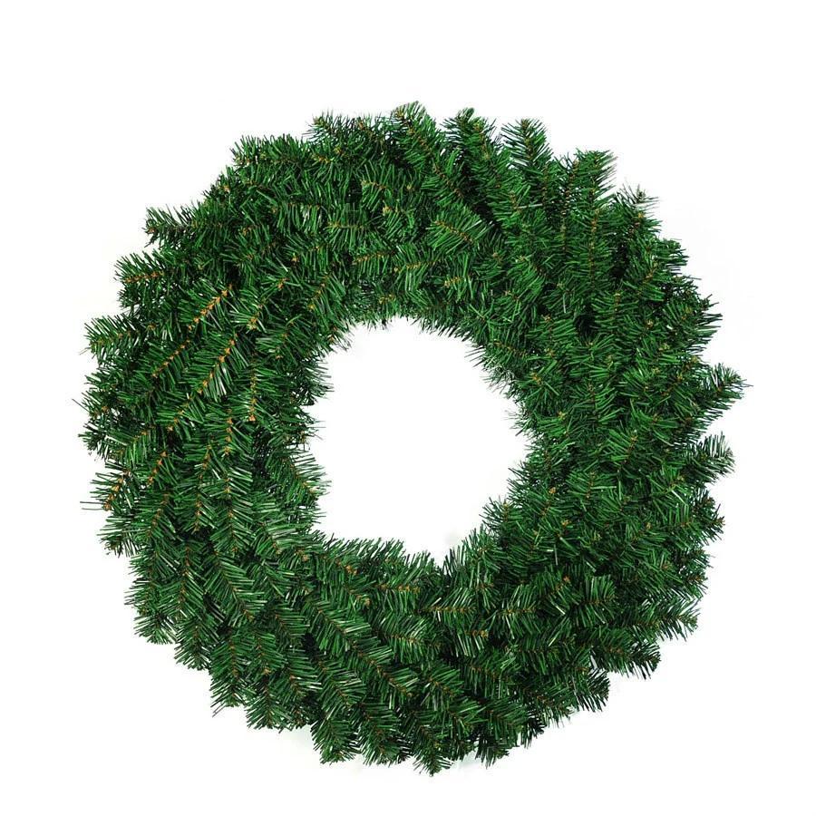 Green Christmas Decoration Wreath 30cm 40cm Encrypted PVC Ordinary Leaf Simulation Wreath Door Hanging Christmas Wreath