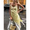 Summer New Style Imitation Silk Lace Slit Inner Dress Satin Suspender Skirt For Women