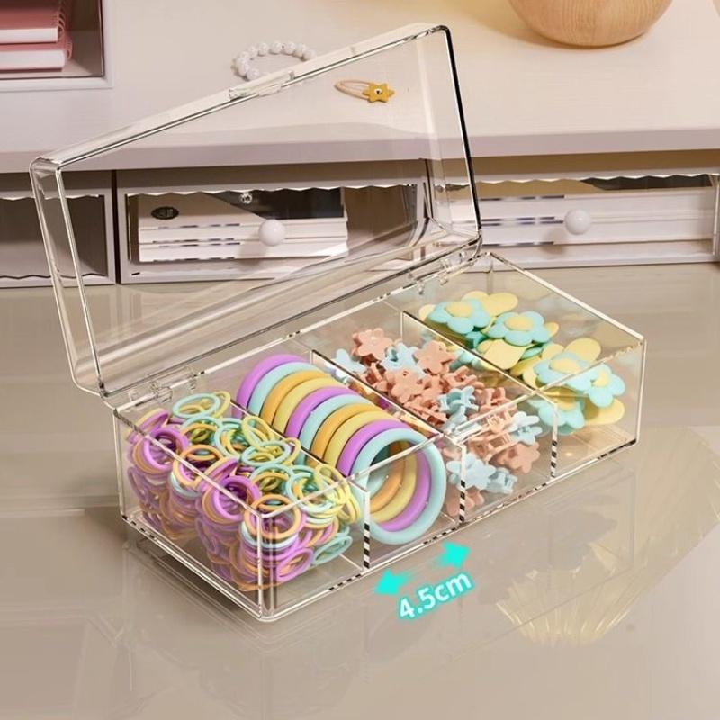 Hair Accessories Organizer Acrylic Storage Box Clear Hair Tie Organizer For Headband Cosmetic Storage Box Desk Jewelry Organizer