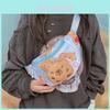 Adorable Capybara Cartoon Kids Chest Bag Lightweight Oxford Fabric For School Use