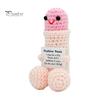 Unique Crochet Figurine Handmade Ornament, Funny Positive Desk Buddy, Cute Fun Knitted Gift Figurine, Emotional Support Keepsake for Friends Coworkers