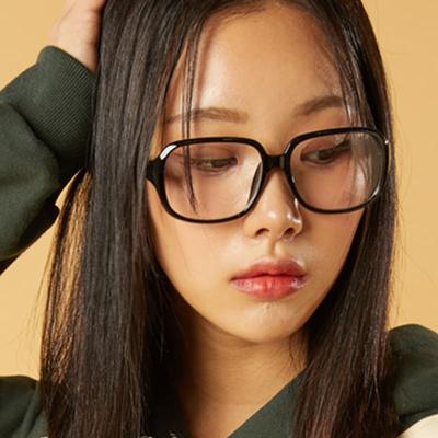 KOLEAT WOMEN Big Horn-Rimmed Blue Light Blocking Glasses Round Polygonal Glasses [GGBK]