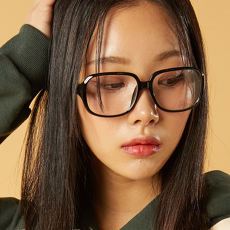 

KOLEAT WOMEN Big Horn-Rimmed Blue Light Blocking Glasses Round Polygonal Glasses [GGBK] BLACK_FREE