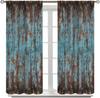 Retro Holz Verdunklungsvorhänge   Rustikal Farmhaus Vintage Braun Blau Plankenstruktur Drucke Verdunklung Stangentasche Fensterdekorationen D