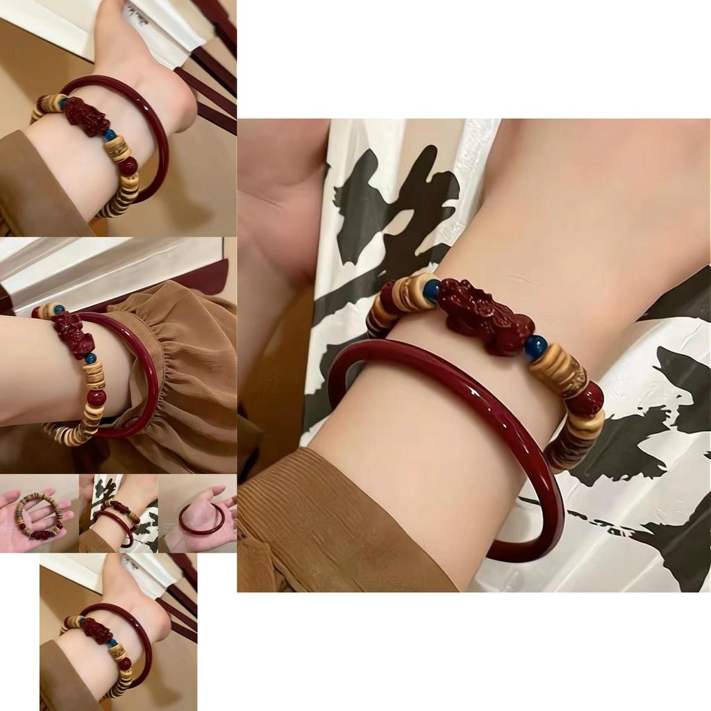Stylish New Chinese Coconut Shell Pixiu Bead Bracelet Elegant Summer Jewelry