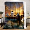Jesus im Boot Decke Gedruckte Decke für Wohnzimmer Bett Sofa Mittagspause Weiche Gemütliche Decke für Freundes Festival Geschenk