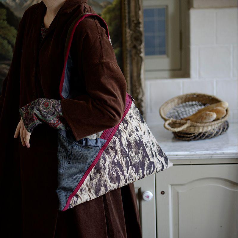 

Housedesign Оригинальная весенняя новинка Нишевый лоскутный дизайн Сумка через плечо Повседневная универсальная портативная сумка-корзина для овощей Flame pattern