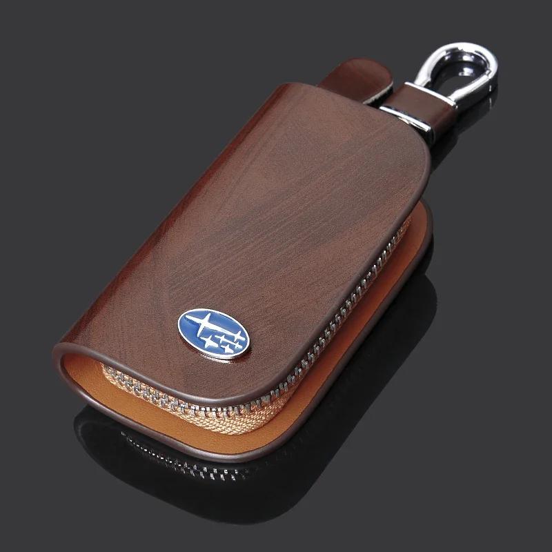 Leather Key Wallet Car Key Bag Multi Function Key Case For Subaru WRX Forester XV Outback Impreza STI Legacy BRZ Tribeca X666