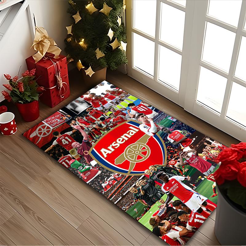 [Football Club Printed Carpet] Non-slip Office Rug, Cozy Area Carprt for Living Room Use, Soft Home Sofa Chair Mat