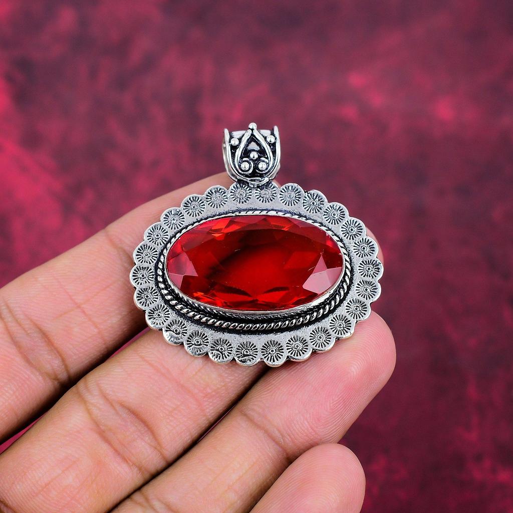 Rubellite Pendant, 925 Sterling Silver Pendant Gemstone Jewelry, Handmade Pendant Amazing Jewelry, Gift For Her