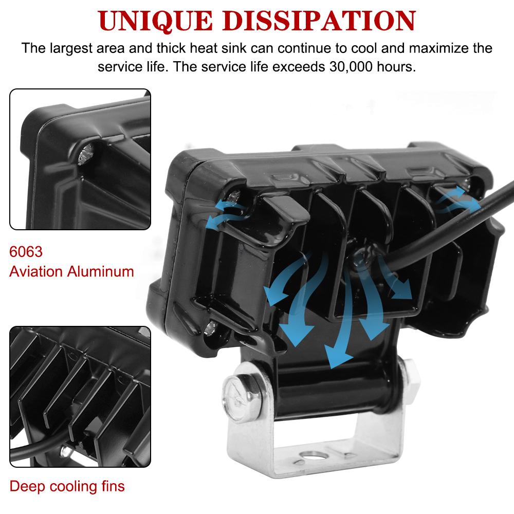 Motorcycle LED Motorcycle Accessories 20W Dual Color White Yellow Light Motorcycles Auxiliary Fog Lamp 1PCS Lens Spotlight Double Lenses Spotlight