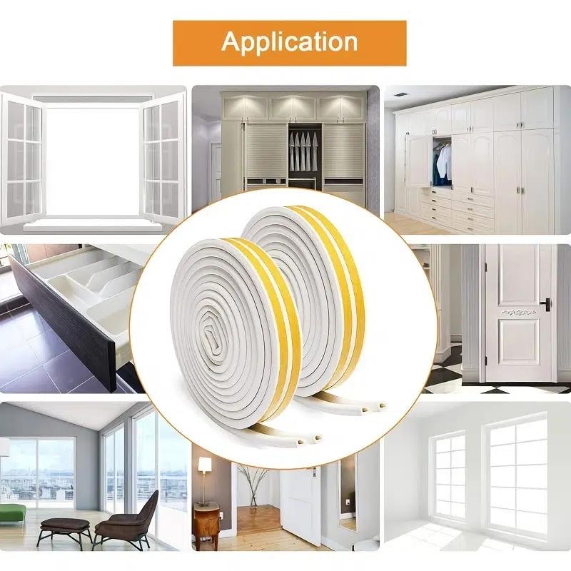 10M Self Adhesive Foam Tape Door Sealing Strip Noise Insulation Anti-Collision Window Gap Draught
