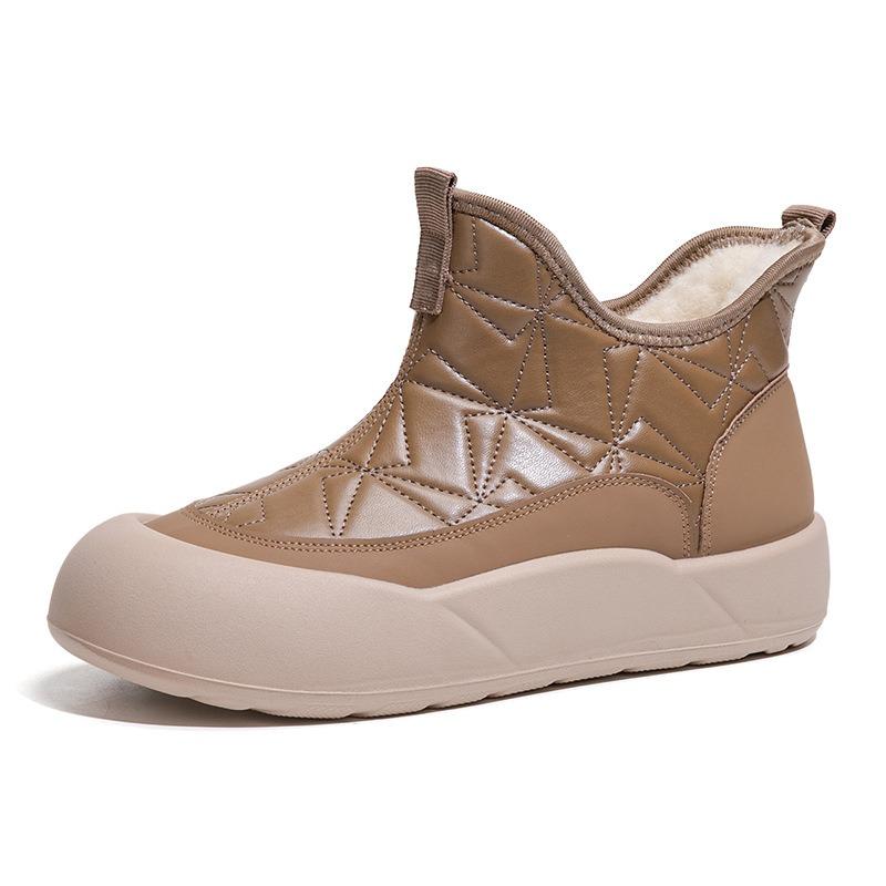 2025 Winter New Fashion Platform Women's Cotton Shoes Thickened Snow Boots Casual Non-Slip Waterproof Cotton Boots