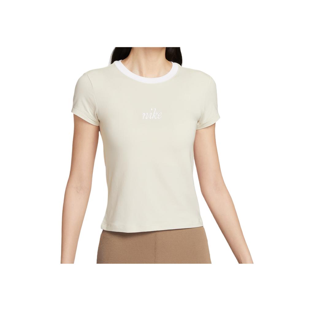 Nike Sportswear Chill Knit Crew Neck Comfortable Regular T-Shirt Women Tops HF8820-104
