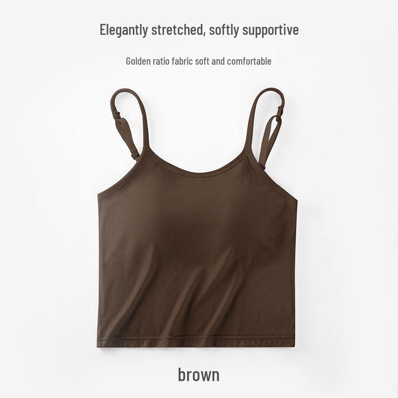 

Trendy Multi-Color Camisole Vest: Women s Stylish Niche Design, Strapless, Anti-Exposure XL кофейный