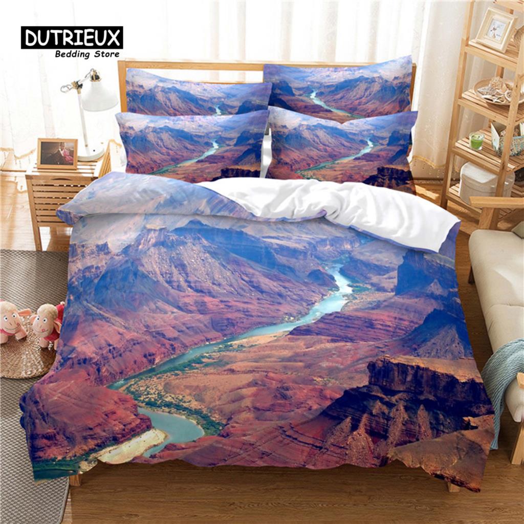 Beautiful Scenery Bedding Set, Wave 3Pcs Duvet Cover Set, Soft Comfortable Breathable Duvet Cover, For Bedroom Guest Room Decor
