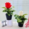 Rosa Rugosa Miniature Fake Flower With Silk And Plastic Material For Balcony And Tabletop Decor