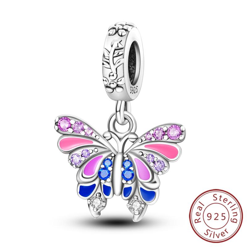 Original Copper Beads Bead Vibrant Butterfly Style Pendants Fit Unique Women Girls Bracelet Diy Jewelry Present