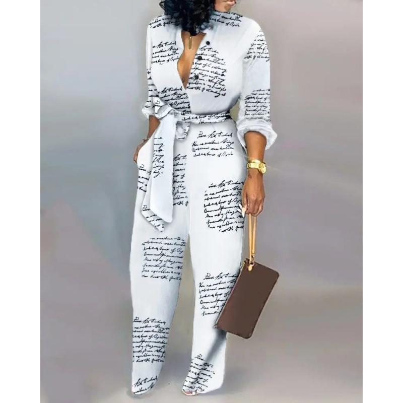 Women's Loose Large Size Jumpsuit 1116 Autumn and Winter High Waist Casual Straight Jumpsuit Europe