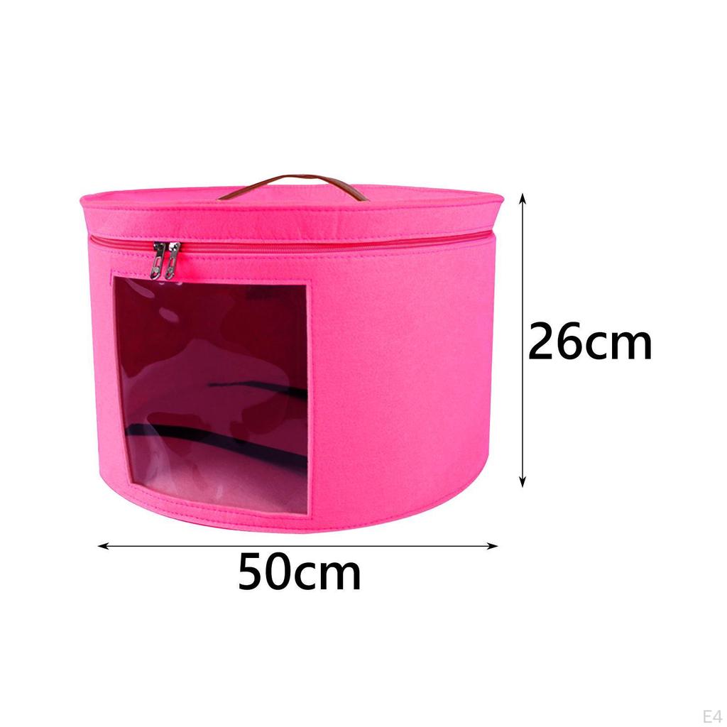 Hutschachtel aus Filz, rund, tragbar, für Damen und Herren, Aufbewahrungsbehälter, dekorativer Schrank-Organizer, Reise