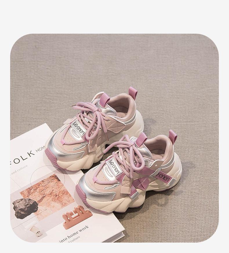 Girls' Sports Shoes Spring and Autumn 2025 Spring and Autumn New Children's Shoes Soft Sole Medium and Old Children's Dad Shoes Girl's Baby Casual