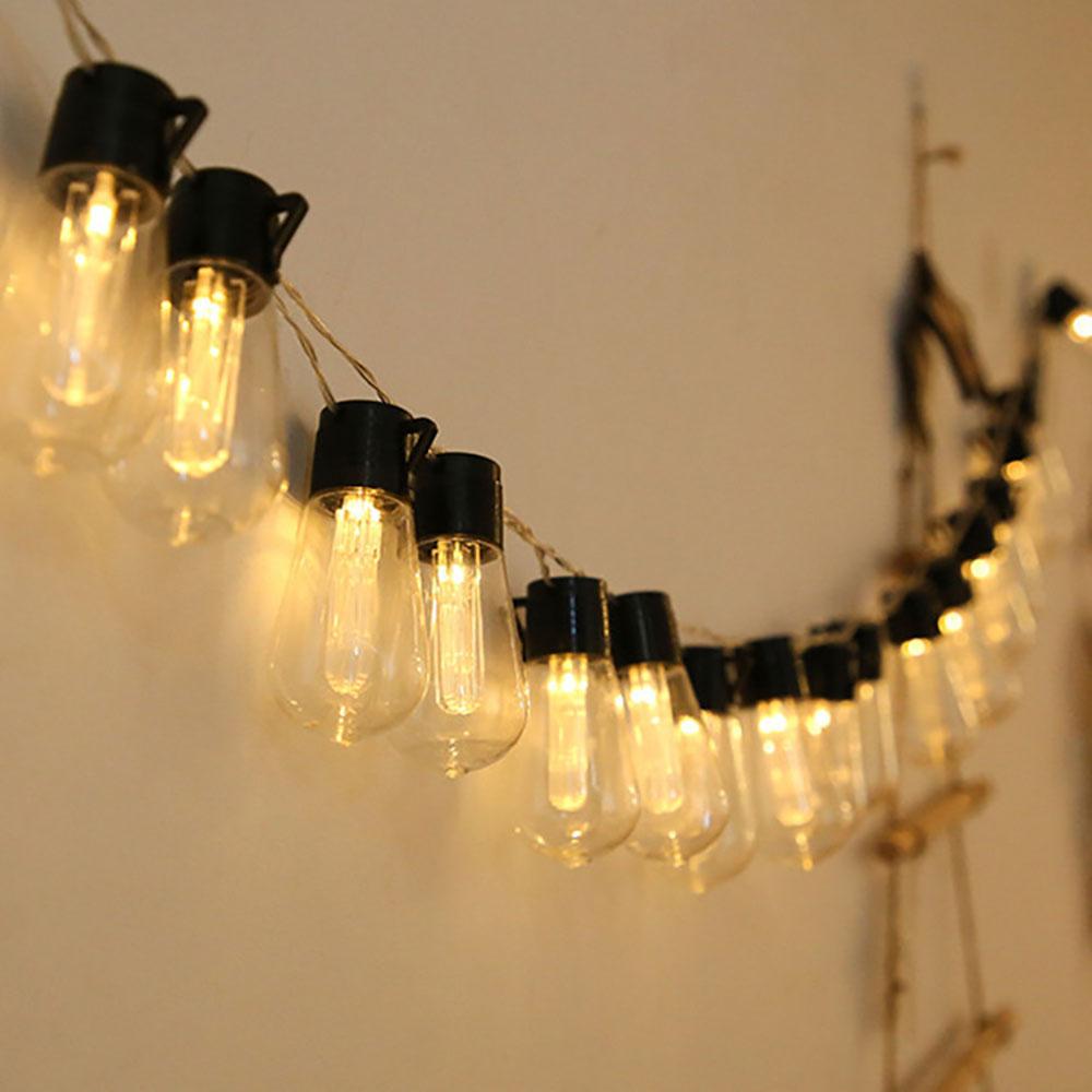 5M/20LED Outdoor Solar String Lights For Edison Bulbs Garden Decor Lamp Waterproof