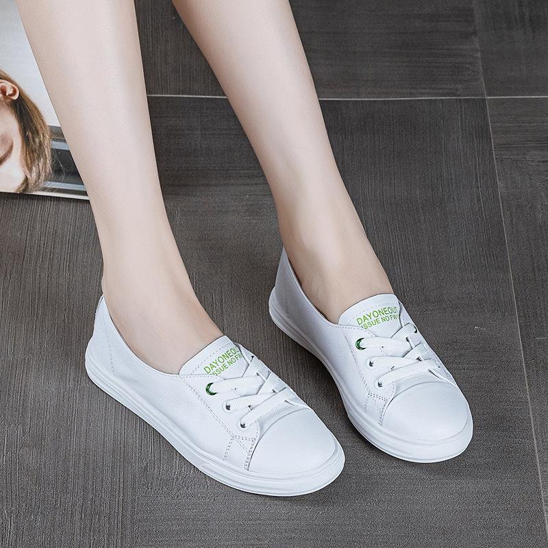 The first layer of cowhide soft-soled little white shoes women's summer new casual shallow mouth single shoes breathable thin sports board shoes