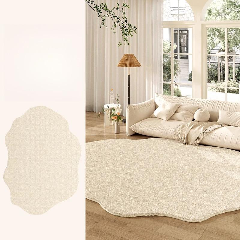 Fluffy Soft Lounge Floor Mat Thickend Plush Bedside Rug Cream Style Bedroom Decor Plush Irregular Shapes Carpets For Living Room