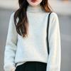 Women's Wool Ruffled Knit Turtleneck Sweater - Slimming Base Layer for Autumn/Winter Warmth