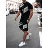 Summer Men's Leisure Sports Jogging T-shirt Shorts Personality Fashion Simple Men's Oversized Size Two-piece Set